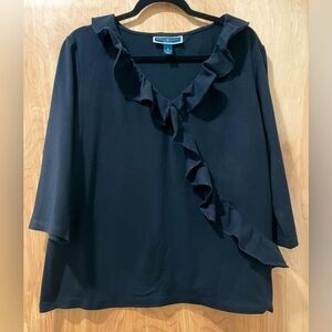 Black Ruffle Blouse
